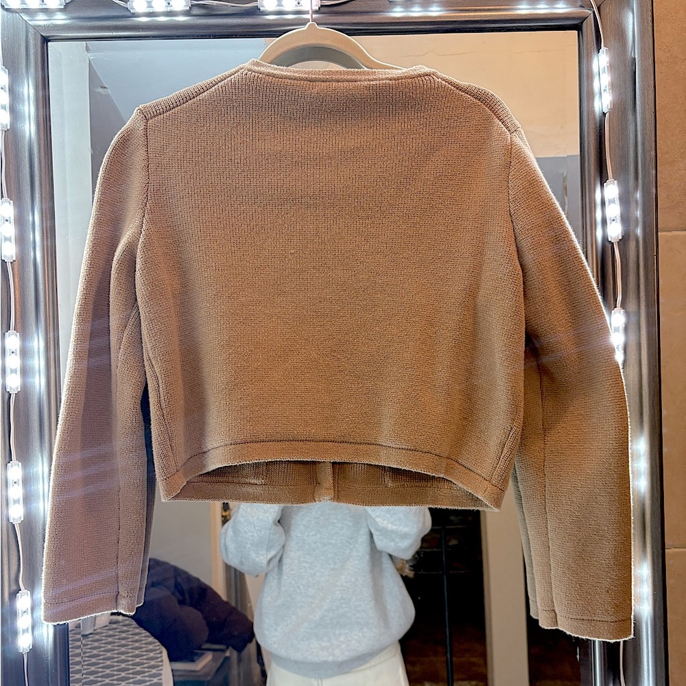 J-crew tan cardigan small